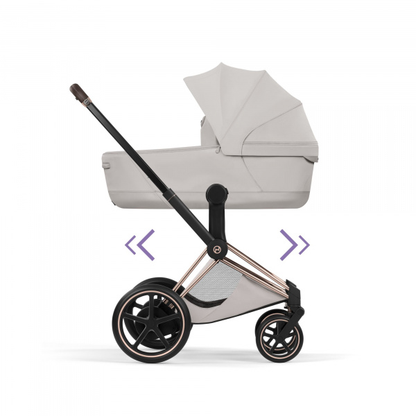 Poussette électrique e-priam 3 city grey châssis rosegold Cybex