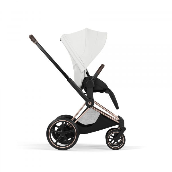 Poussette électrique e-priam 3 off white châssis rosegold Cybex
