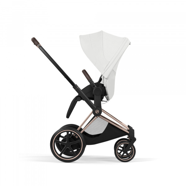 Poussette électrique e-priam 3 off white châssis rosegold Cybex