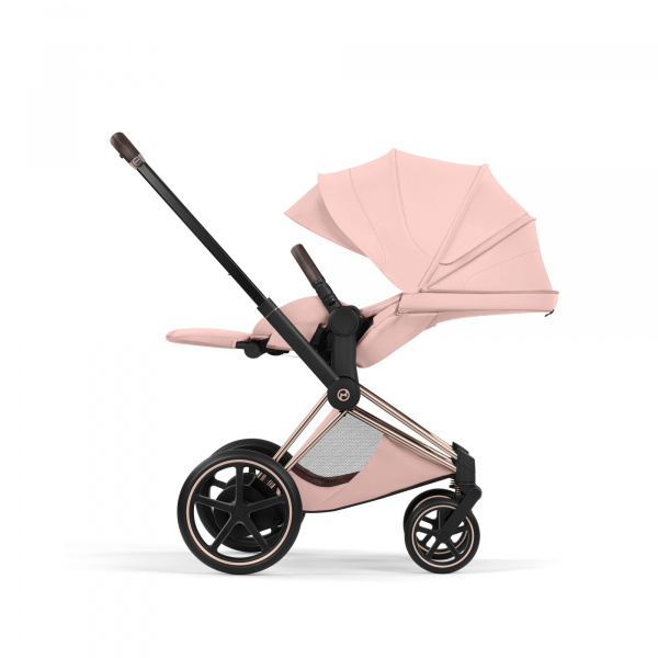 Poussette électrique e-priam 3 peach pink châssis rosegold Cybex