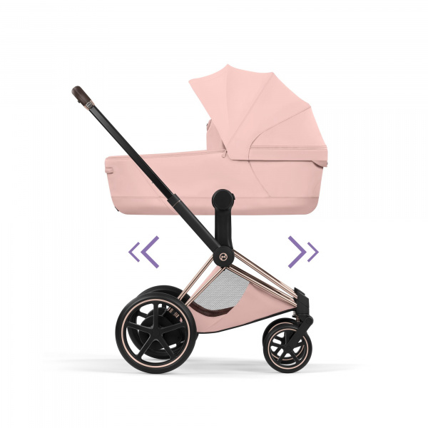 Poussette électrique e-priam 3 peach pink châssis rosegold Cybex