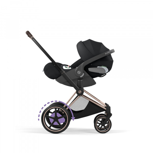Poussette électrique e-priam 3 sepia black châssis rosegold Cybex