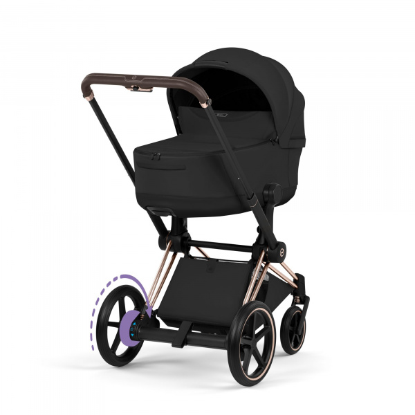 Poussette électrique e-priam 3 sepia black châssis rosegold Cybex