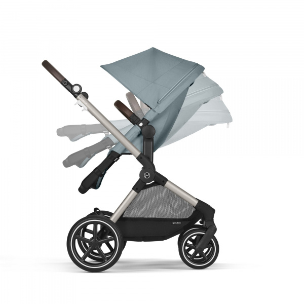 Poussette eos lux 2-en-1 stormy blue châssis taupe Cybex
