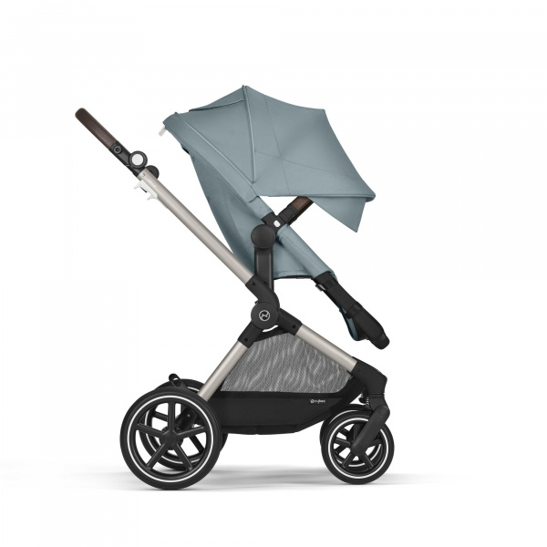 Poussette eos lux 2-en-1 stormy blue châssis taupe Cybex
