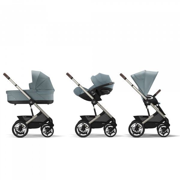 Poussette talos s lux 2 stormy blue châssis taupe Cybex