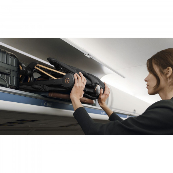 Poussette compacte coya sepia black châssis rosegold Cybex