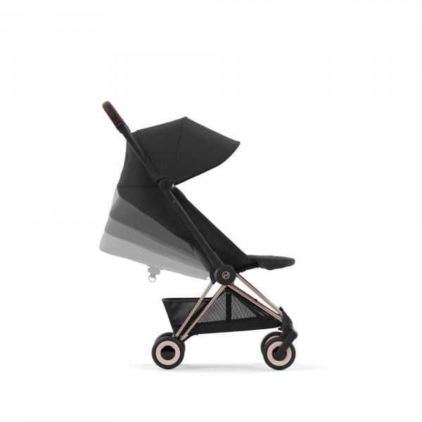 Poussette compacte coya sepia black châssis rosegold Cybex