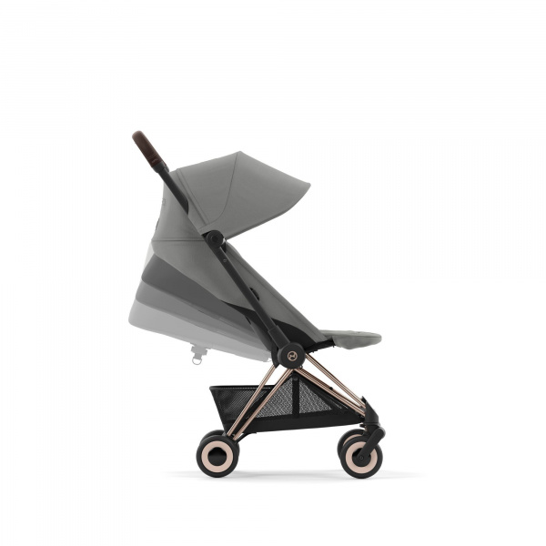 Poussette compacte coya mirage grey châssis rosegold Cybex