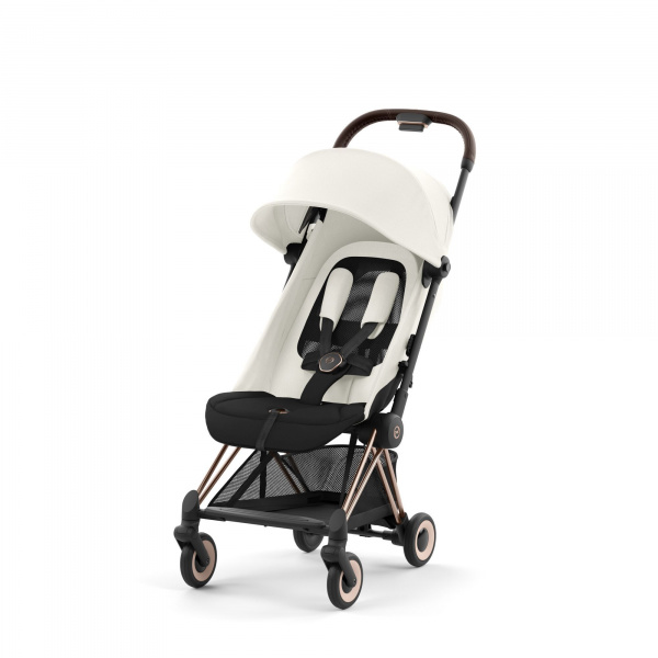Poussette compacte coya off white châssis rosegold Cybex