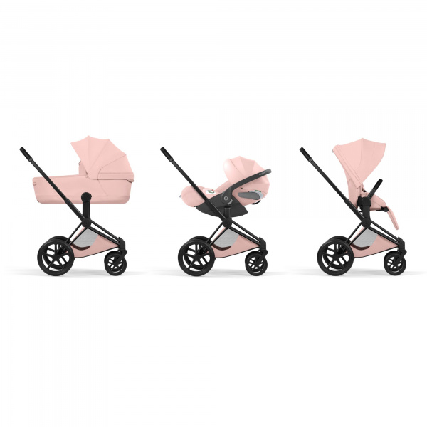 Poussette priam 5 peach pink châssis matt black Cybex