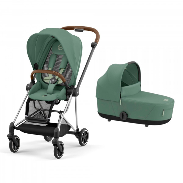 Poussette duo mios 3 off white châssis chrome brown + nacelle luxe Cybex