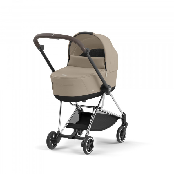 Poussette duo mios 3 cozy beige châssis chrome brown + nacelle luxe Cybex