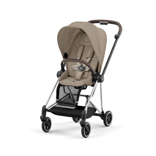 Poussette duo mios 3 cozy beige châssis chrome brown + nacelle luxe Cybex
