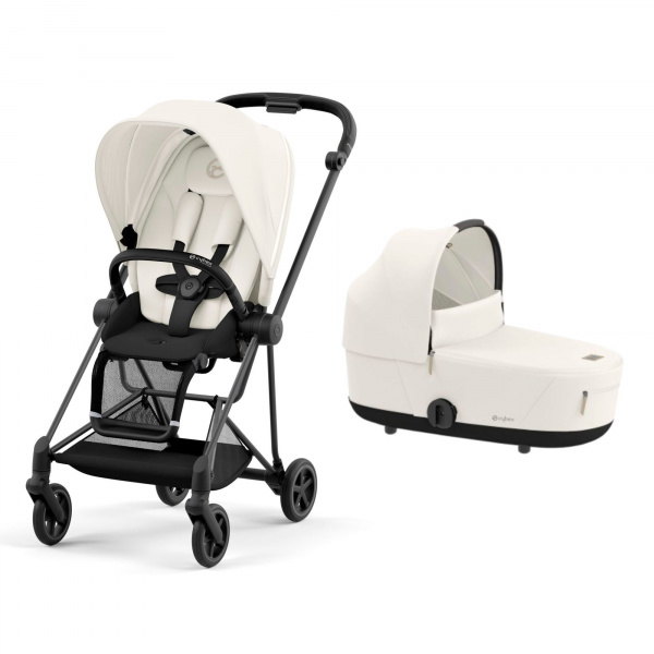 Poussette duo mios 3 off white châssis matt black + nacelle luxe Cybex