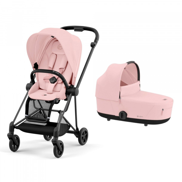 Poussette duo mios 3 peach pink châssis matt black + nacelle luxe Cybex