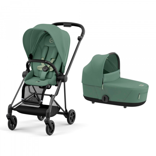 Poussette duo mios 3 leaf green châssis matt black + nacelle luxe Cybex