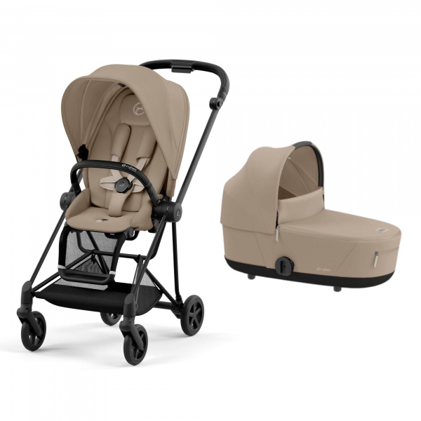 Poussette duo mios 3 cozy beige châssis matt black + nacelle luxe Cybex