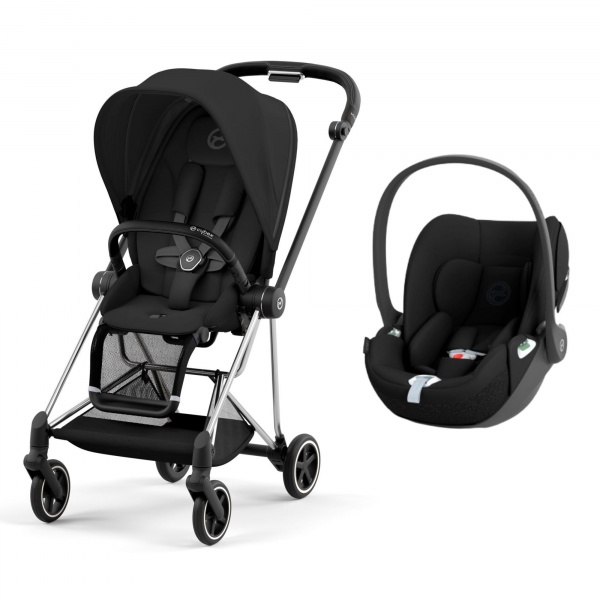 Poussette duo mios 3 sepia black châssis chrome black + cloud t i-size Cybex