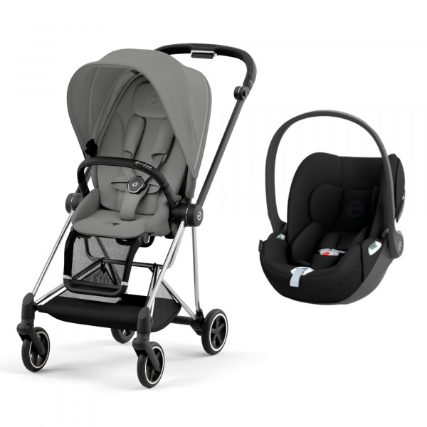 Poussette duo mios 3 sepia black châssis chrome black + cloud t i-size Cybex