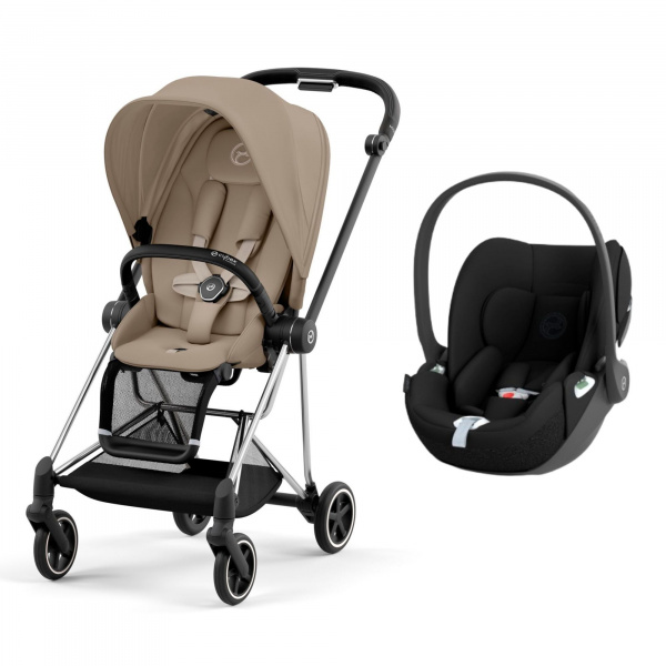 Poussette duo mios 3 sepia black châssis chrome black + cloud t i-size Cybex