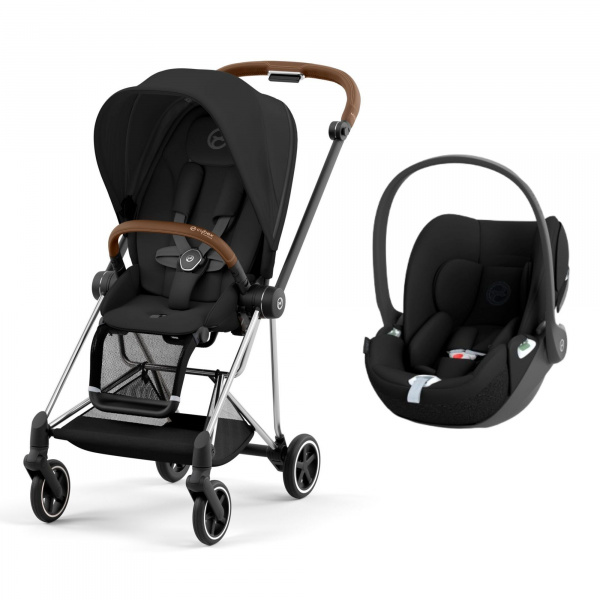 Poussette duo mios 3 sepia black châssis chrome brown + cloud t i-size Cybex