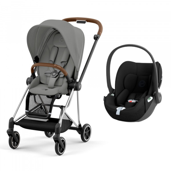 Poussette duo mios 3 sepia black châssis chrome brown + cloud t i-size Cybex