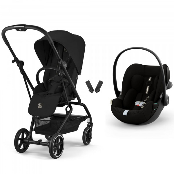 Poussette duo eezy s twist+ 2 pivotante magic black avec siège auto cloud g3 i-size tissu plus Cybex