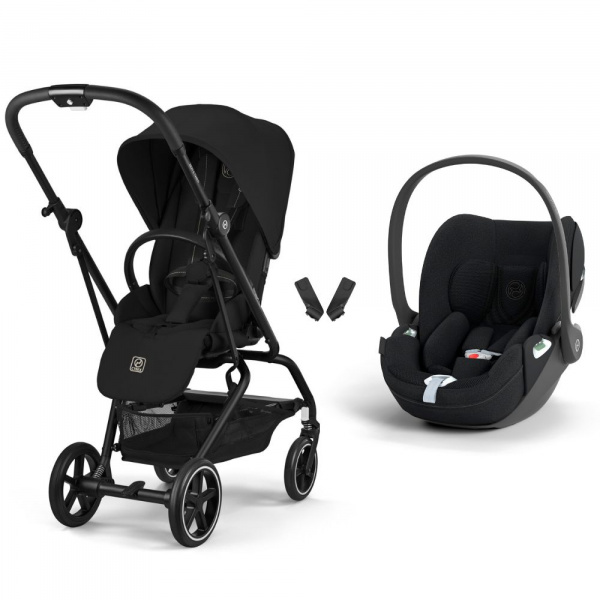 Poussette duo eezy s twist+ 2 pivotante magic black avec siège auto cloud t i-size tissu plus Cybex
