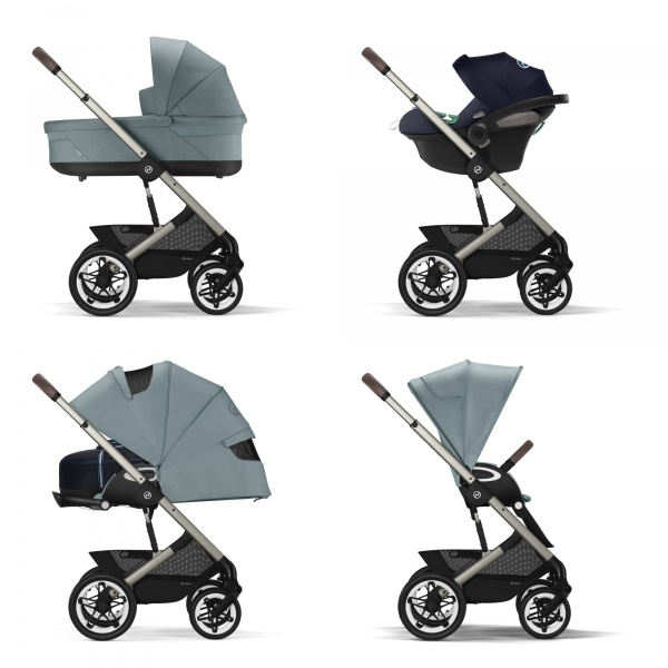 Poussette duo talos s lux 2 stormy blue + siège auto cloud g i-size Cybex