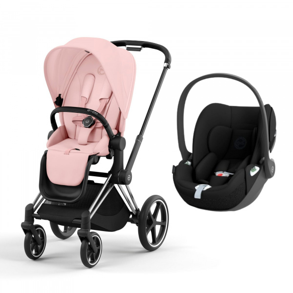 Poussette duo priam 4 sepia black châssis chrome black + siège auto cloud t i-size Cybex