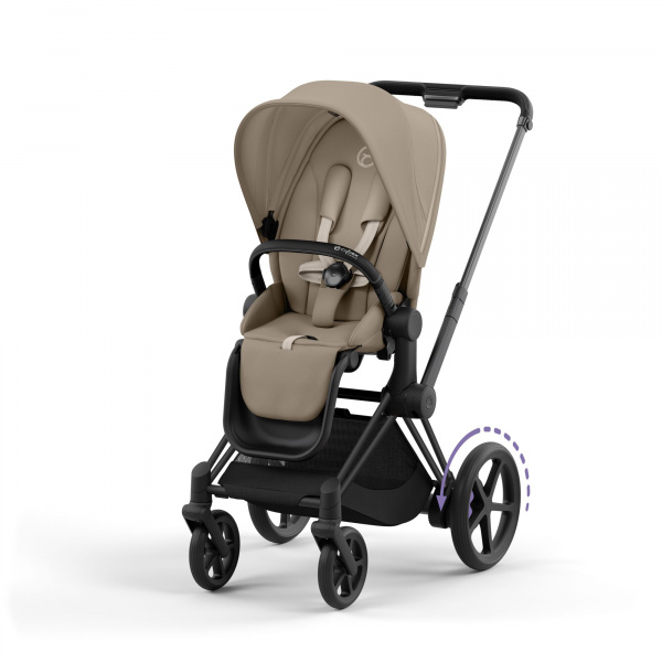 Poussette duo e-priam 2 cozy beige châssis matt black + cloud t i-size Cybex