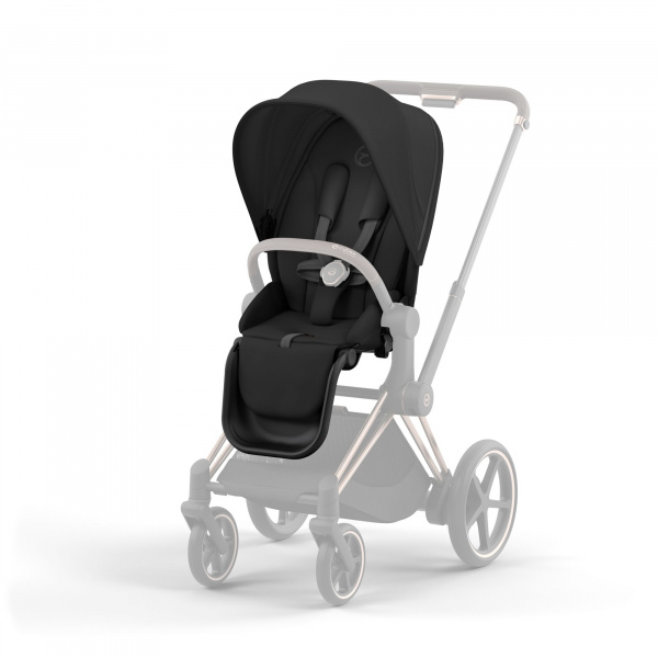 Poussette duo e-priam 2 sepia black châssis chrome black + cloud g i-size Cybex