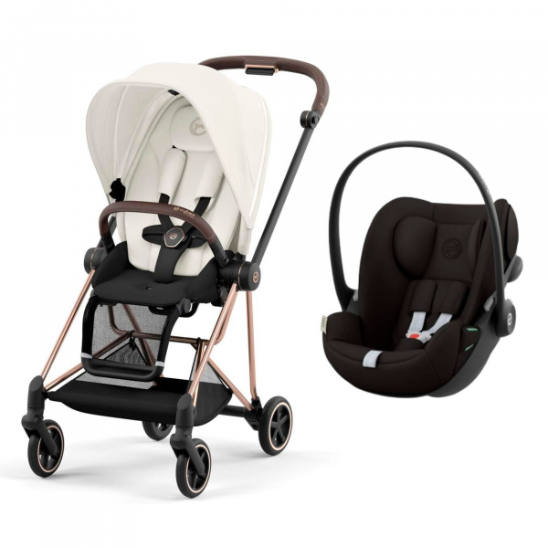 Poussette duo mios 3 mirage grey châssis rose gold + cloud g i-size Cybex