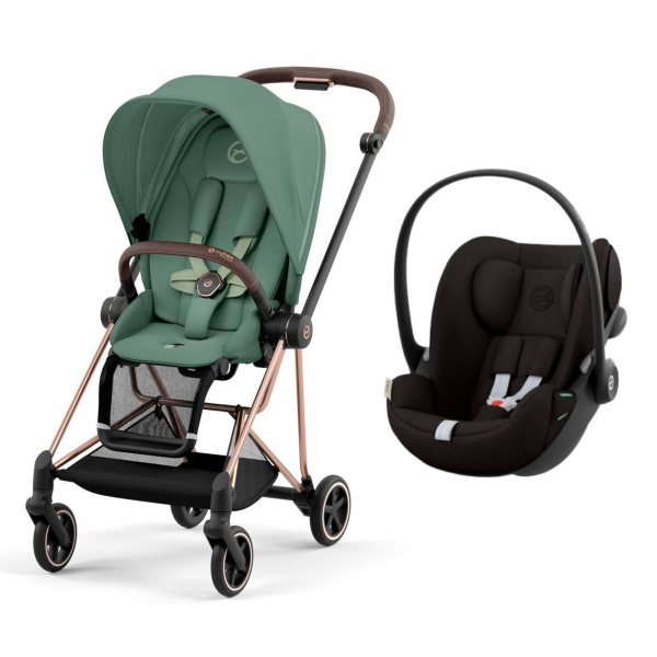 Poussette duo mios 3 mirage grey châssis rose gold + cloud g i-size Cybex
