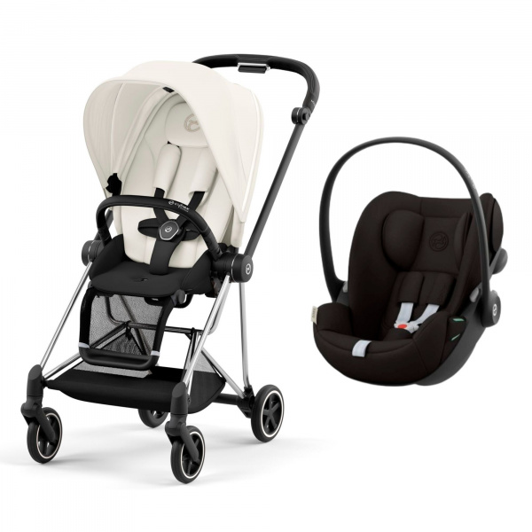 Poussette duo mios 3 sepia black châssis chrome black + cloud g i-size Cybex