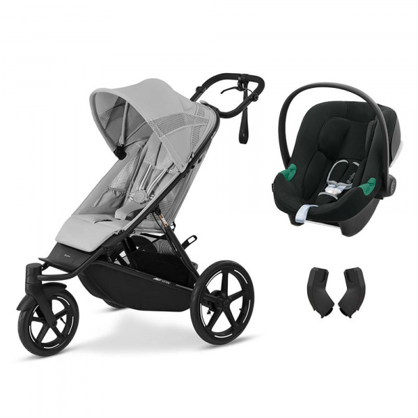 Poussette duo avi spin fog grey + siège auto aton b2 i-size Cybex