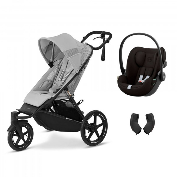 Poussette duo avi spin fog grey + siège auto cloud g i-size Cybex