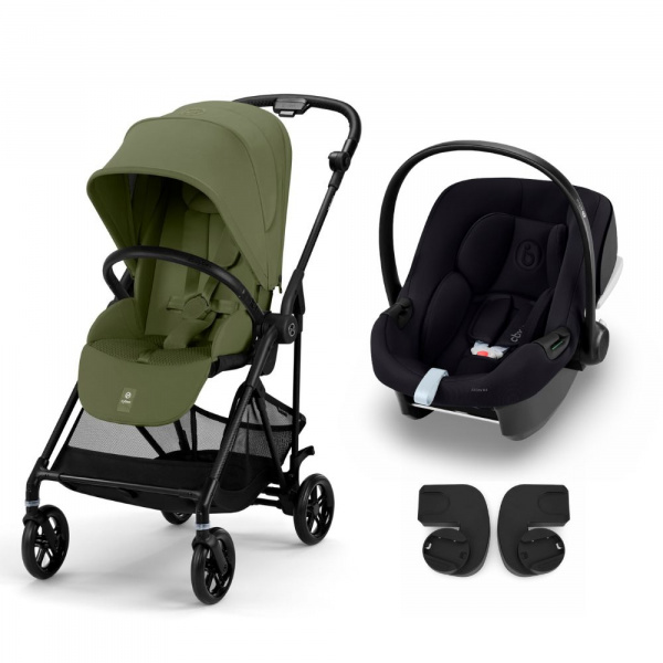 Poussette duo melio carbon moss green + aton b2 i-size Cybex