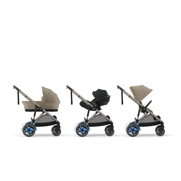 Poussette duo e-gazelle s almond beige + siège auto aton b2 i-size Cybex