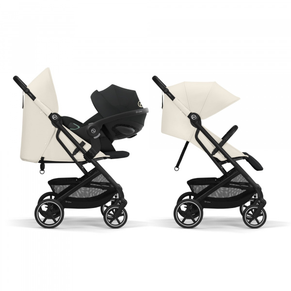 Poussette duo beezy 3 canvas white + aton b2 i-size Cybex
