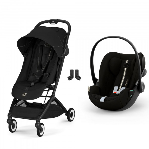 Poussette duo orfeo 3 compacte magic black avec siège auto cloud g i-size plus Cybex