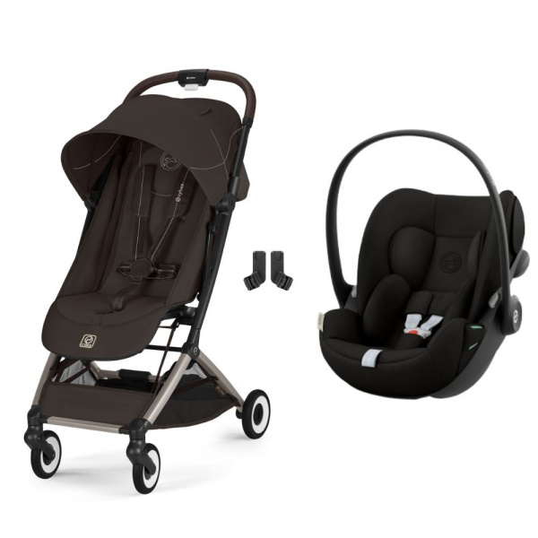 Poussette duo orfeo 3 compacte chocolate brown avec siège auto cloud g i-size Cybex