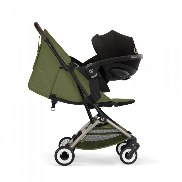 Poussette duo orfeo 3 compacte moss green avec siège auto cloud g i-size Cybex