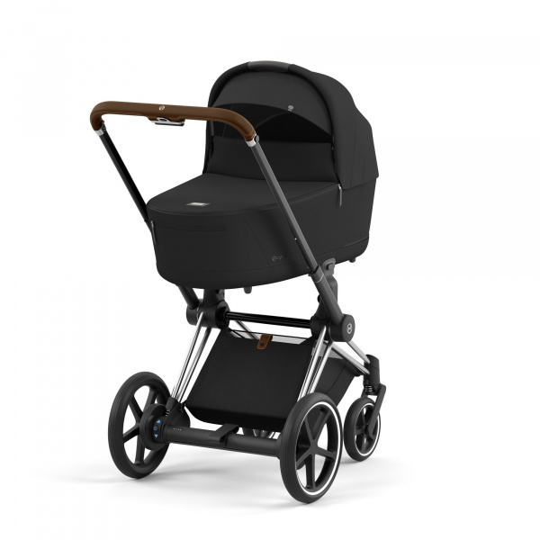 Poussette duo e-priam 2 sepia black châssis chrome brown + nacelle luxe Cybex