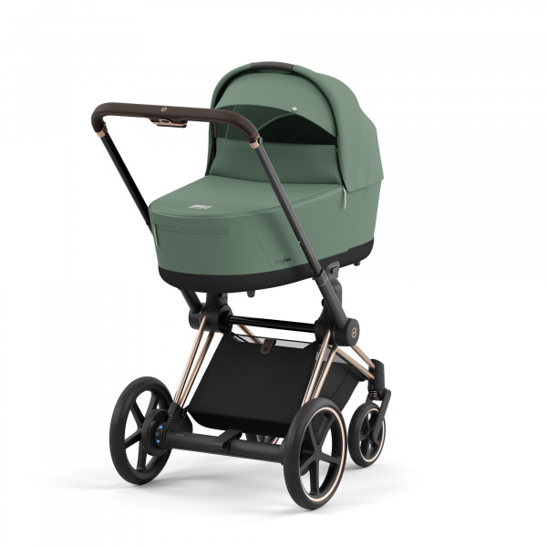 Poussette duo e-priam 2 leaf green châssis rose gold + nacelle luxe Cybex