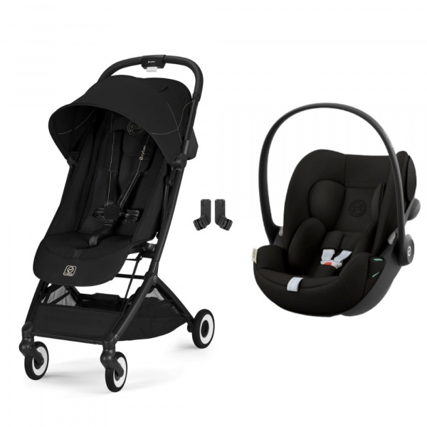 Poussette duo orfeo 3 compacte magic black avec siège auto cloud g i-size Cybex
