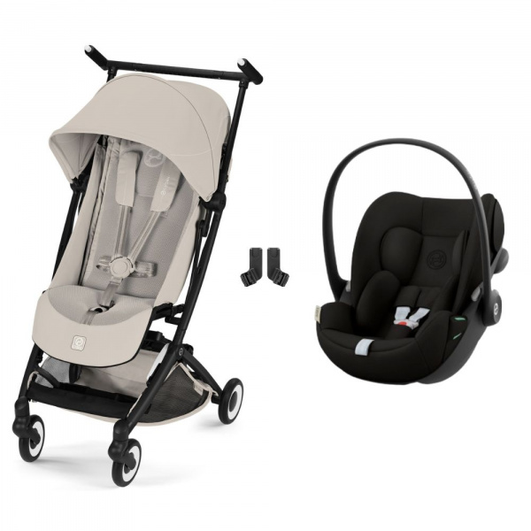 Poussette duo libelle 5 ultra compacte dune grey avec siège auto cloud g i-size Cybex