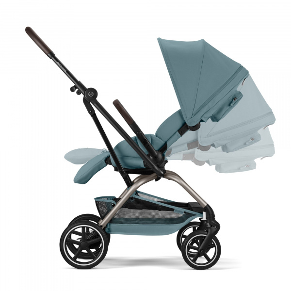 Poussette duo eezy s twist+ 2 pivotante stormy blue avec siège auto cloud t i-size Cybex