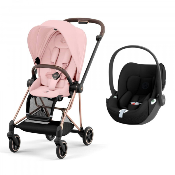 Poussette duo mios 3 leaf green châssis rose gold + cloud t i-size Cybex